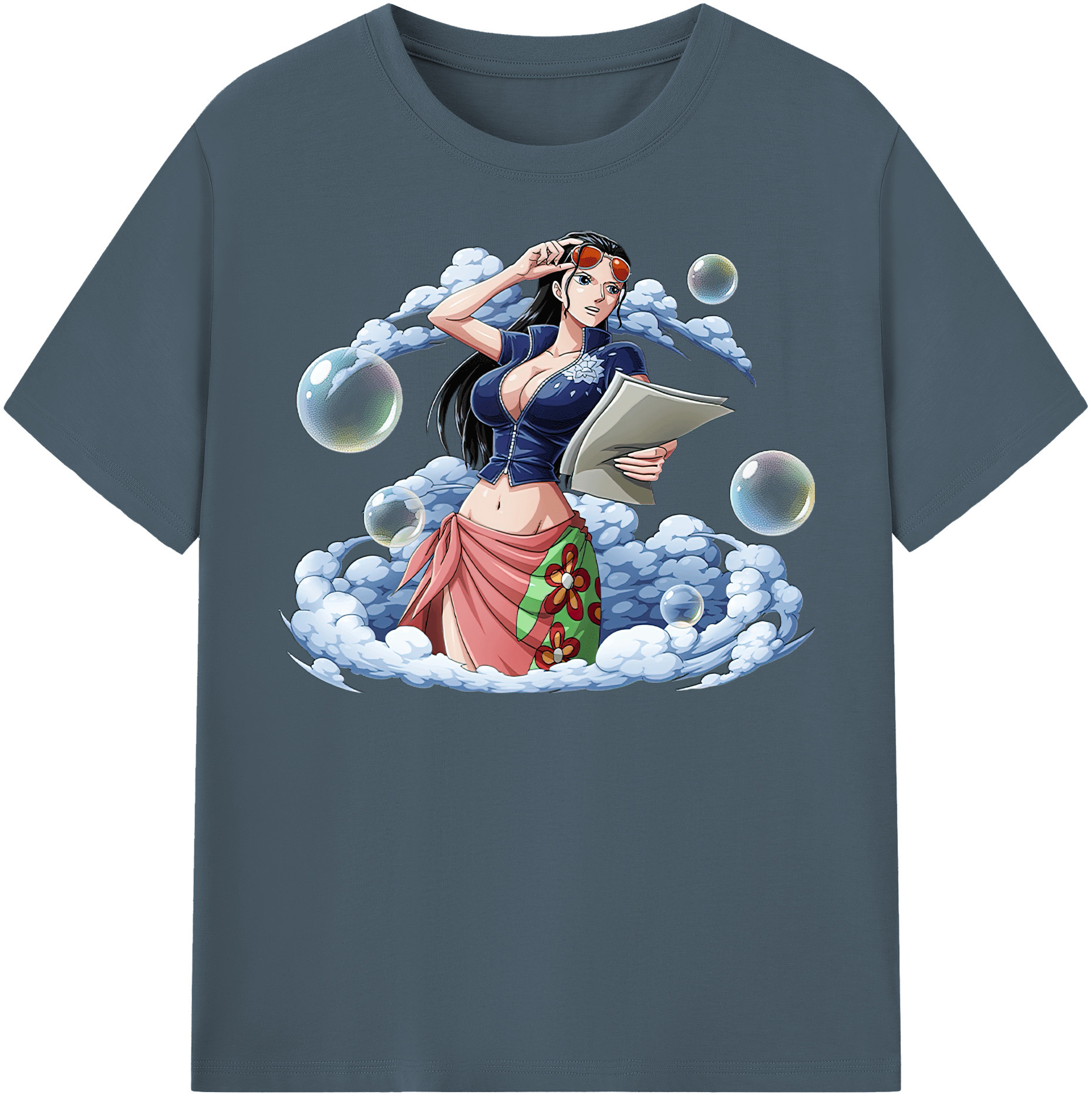 ワンピース ニコ・ロビン ONE PIECE Nico Robin 綿100％半袖Tシャツ（フロントプリント）